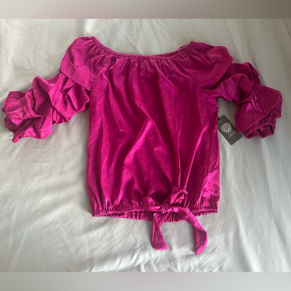 Vince Camuto Off The Shoulder 3/4 Ruffle Sleeve Blouse